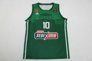 10 Sloukas Panathinaikos 2023-24 Green Home Basketball Jersey